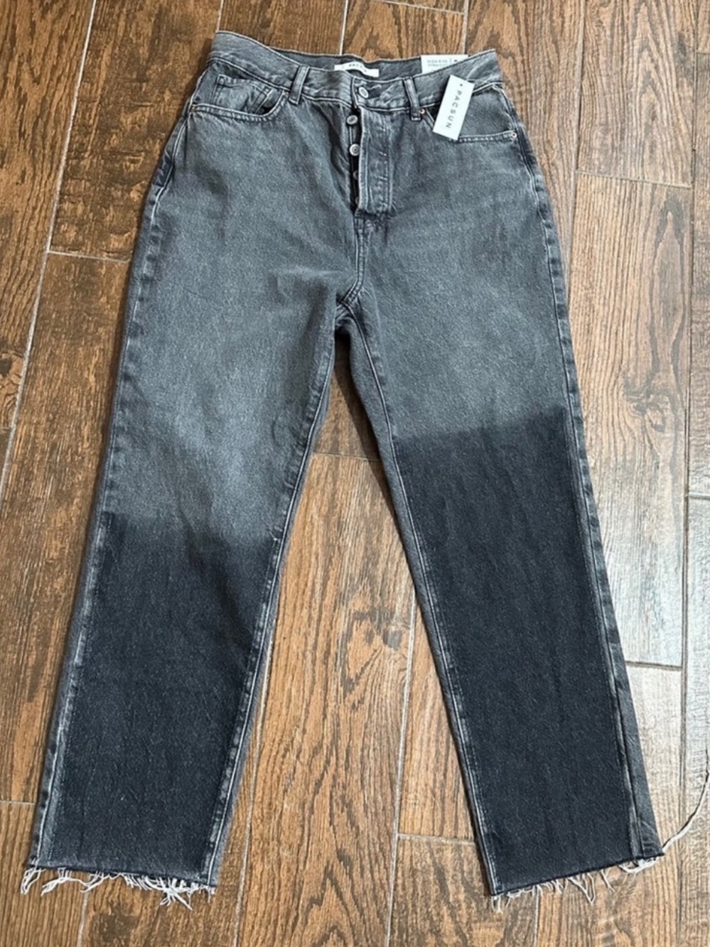 PacSun Two-Tone Black/Grey Straight Leg Jeans